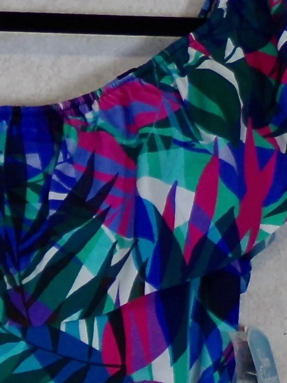 SOLD Swim Solutions Multi Off Shoulder With or W/O Straps 1 PC,Elastic Neck Sz14 - Picture 9 of 13